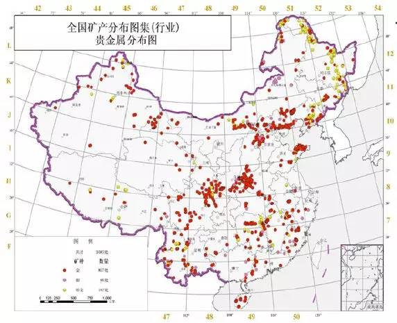 广东省金矿分布图及其地质背景分析